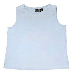 Croft & Barrow Sport Sky Blue Sleeveless Tank Top 100% Cotton Shirt size L JH118